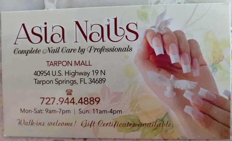 Asia Nail-Cần Thợ Nail In Tarpon Springs Florida